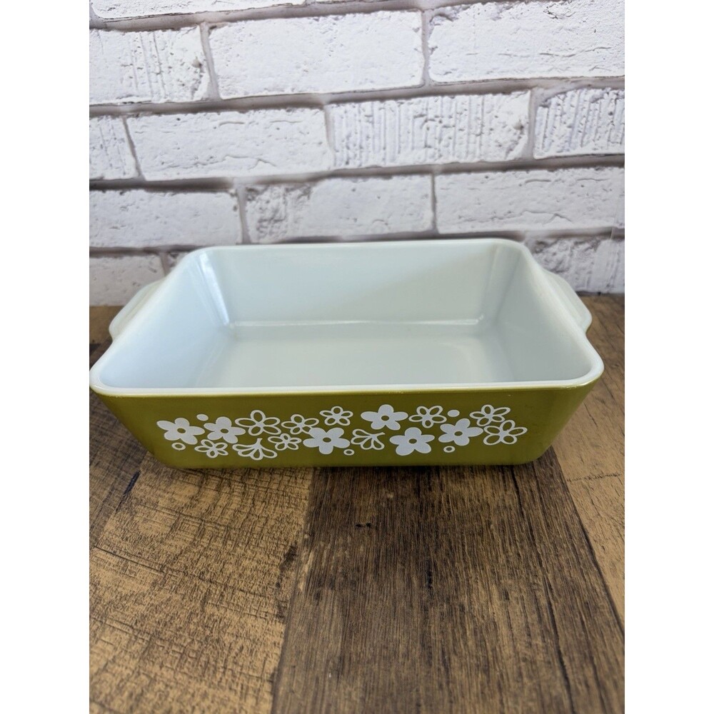 Pyrex Crazy Daisy 503 1.5 Qt Rectangular Casserole Refrigerator Dish Nearly Mint